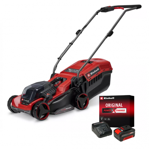Комплект! Акумуляторна газонокосарка Einhell GE-CM 18/32 C Li BL-Solo (Безщіткова, 32 см)