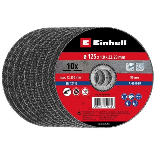 Диск відрізний по металу Einhell, 125х1,0х22,23 мм, 10 шт. (711945)