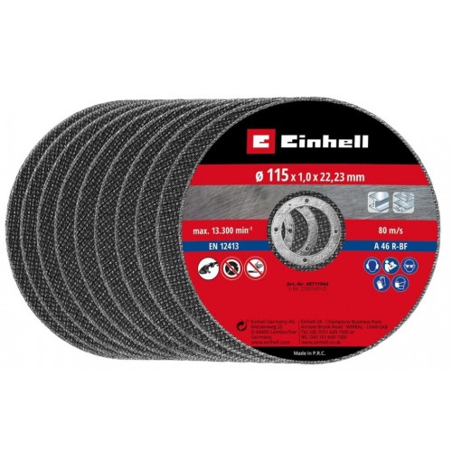 Диск відрізний по металу Einhell, 115х1,0х22,23 мм, 10 шт. (711944)