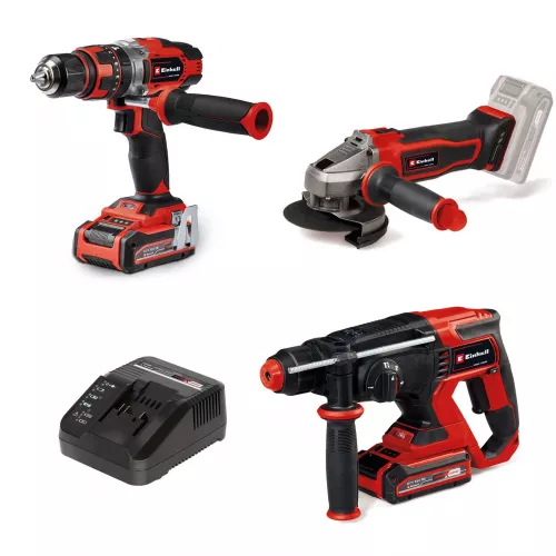 Набір Einhell TE-TK 18/3 Li — Шуруповерт + Перфоратор + Шліфмашина