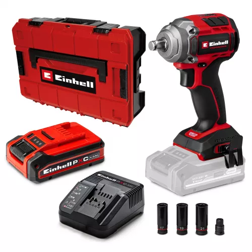 Комплект! Акумуляторний ударний гайковерт Einhell Professional TP-CW 18/350-C Li BL (АКБ 4.0 Аг PLUS, ЗП, E-Case)