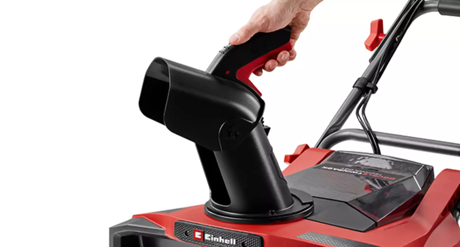 Акумуляторний снігоприбирач Einhell GP-ST 36/53 Li E BL-Solo з ручним регулюванням кута викиду; кут встановлюється вручну.