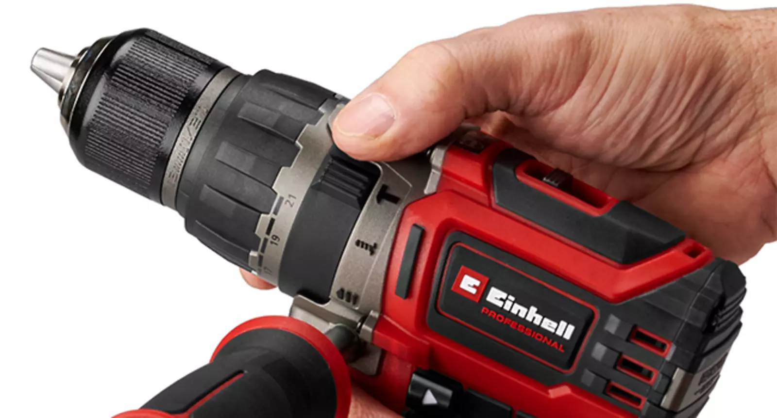 Акумуляторний ударний дриль-шуруповерт Einhell TP-CD 18/70 Li-i BL+70 (2+3Ah) працює правою рукою.