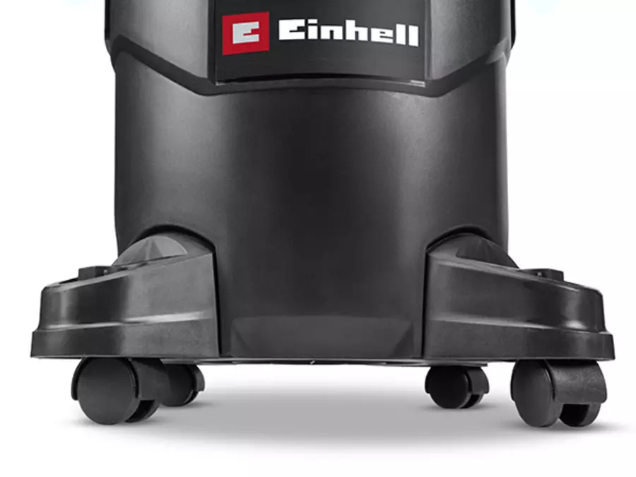 Детальный вид поворотных колесиков пылесоса Einhell TC-VC 2555 для сухой и влажной уборки, обеспечивающих гибкость перемещения.